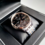 Hugo Boss Grand Prix Black Dial Two Tone Steel Strap Watch for Men - 1513473