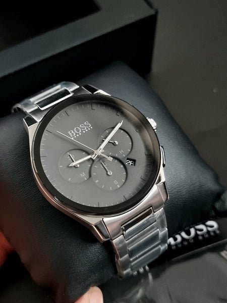 Hugo Boss Classic Grey Dial Grey Steel Strap Watch for Men - 1513364 Buy Now By Hugo Boss