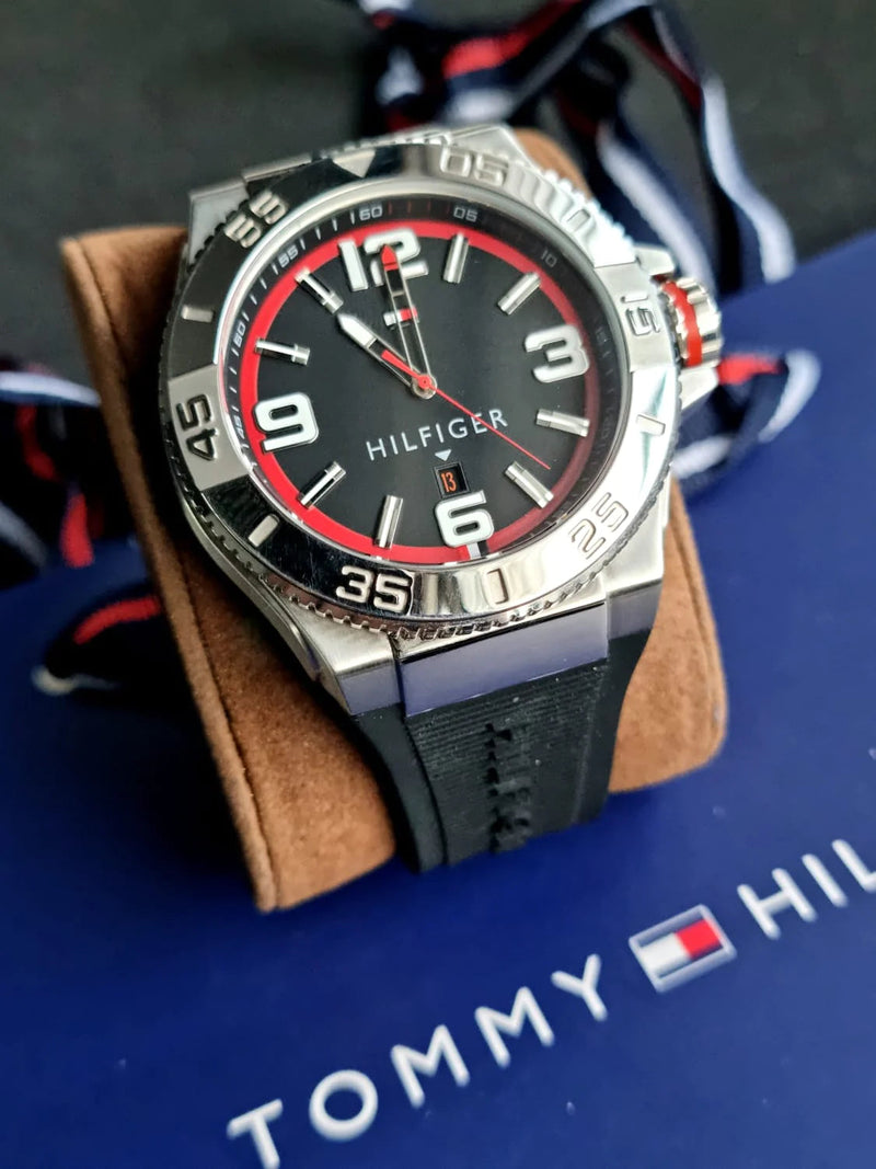 Tommy Hilfiger Drew Black Dial Black Rubber Strap Watch for Men - 1791064 Buy Now By Tommy Hilfiger
