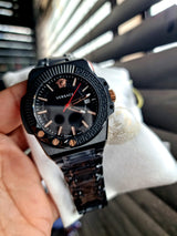 Versace Chain Reaction Quartz Black Dial Black Steel Strap Watch for Men - VEDY00719 Buy Now By Versace