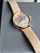 Emporio Armani Kappa Quartz Mother of Pearl Taupe Dial Brown Leather Strap Watch For Men - AR11151 Buy Now By Emporio Armani