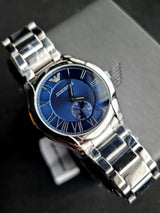 Emporio Armani Valente Quartz Blue Dial Silver Steel Strap Watch For Men - AR11085 Buy Now By Emporio Armani
