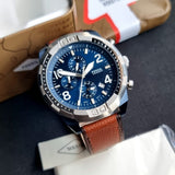 Fossil Bronson Chronograph Luggage Blue Dial Brown Leather Strap Watch for Men - FS5829 Buy Now By Fossil