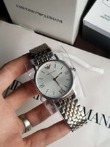 Emporio Armani Kappa Quartz White Dial Silver Steel Strap Watch For Men - AR80014 Buy Now By Emporio Armani