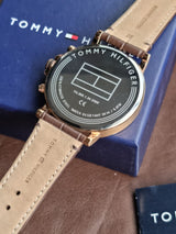 Tommy Hilfiger Daniel Black Dial Black Leather Strap Watch for Men - 1710379