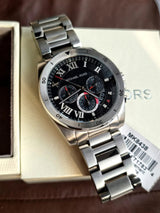 Michael Kors Brecken Chronograph Quartz Black Dial Silver Steel Strap Watch For Men - MK8438 Buy Now By Michael Kors