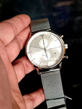 Emporio Armani Classic Chronograph Quartz Silver Dial Silver Mesh Bracelet Watch For Men - AR0390 Buy Now By Emporio Armani
