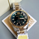 Michael Kors Lexington Quartz Green Dial Two Tone Steel Strap Watch For Men - MK9063 Buy Now By Michael Kors