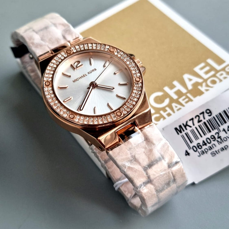 Michael Kors Lennox Three Hand Silver Dial Rose Gold Steel Strap Watch For Women - MK7279 Buy Now By Michael Kors