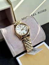 Michael Kors Lexington Quartz Silver Dial Gold Steel Strap Watch For Women - MK3229 Buy Now By Michael Kors