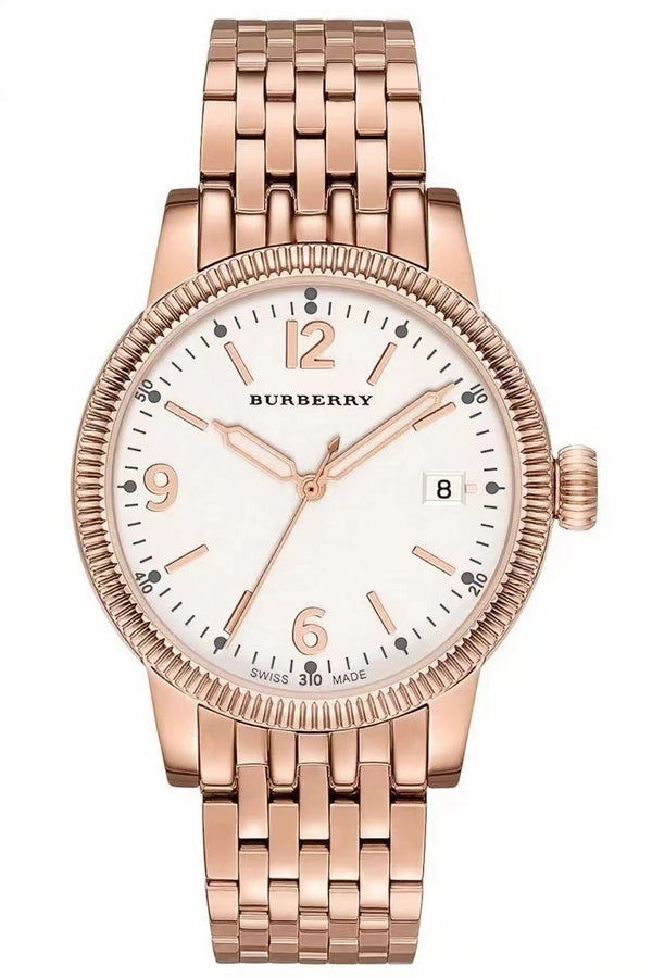 Burberry Analog White Dial Rose Gold Steel Strap Watch for Women - BU7874 Buy Now By Burberry