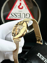 Guess Iconic Quartz Gold Dial Gold Mesh Bracelet Watch For Women - GW0527L2 Buy Now By Guess