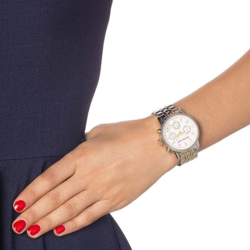 Michael Kors Ritz Chronograph White Dial Two Tone Steel Strap Watch for Women - MK5057 Buy Now By Michael Kors