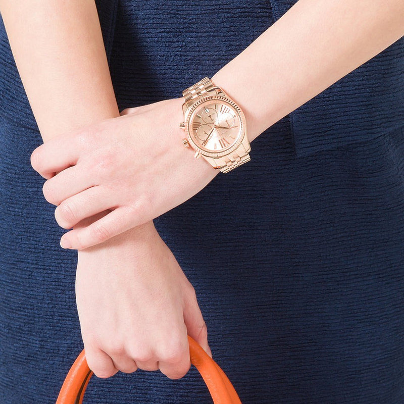 Michael Kors Lexington Rose Gold Dial Rose Gold Steel Strap Watch for Women - MK5569 Buy Now By Michael Kors