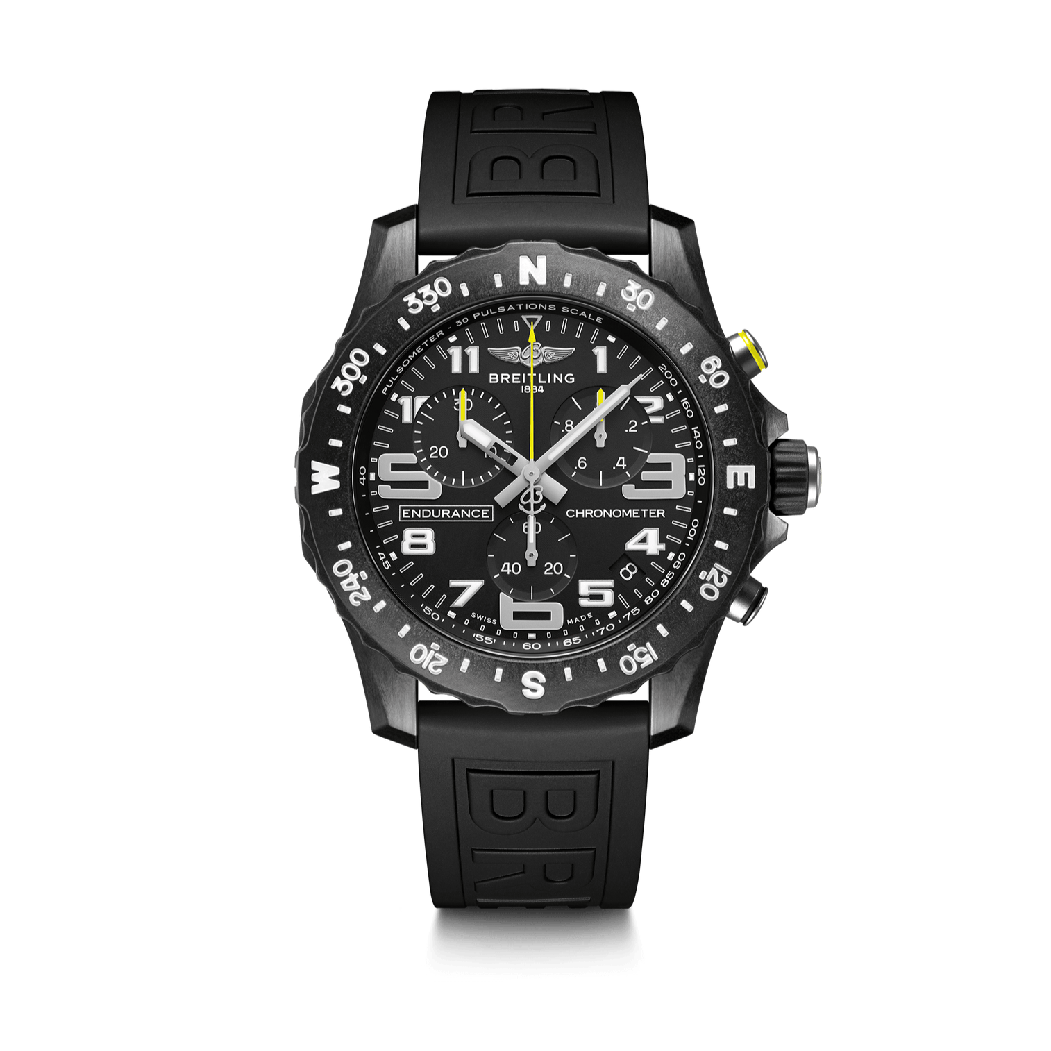 Breitling Endurance Pro Black Dial Black Rubber Strap Watch for Men - X82310E51B1S1