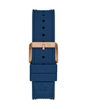 Guess Rigor Blue Dial Blue Silicone Strap Watch For Men - W0247G3