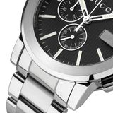 Shop Gucci G Chrono Black Dial Silver Steel Strap Watch For Men - YA101204 in USA