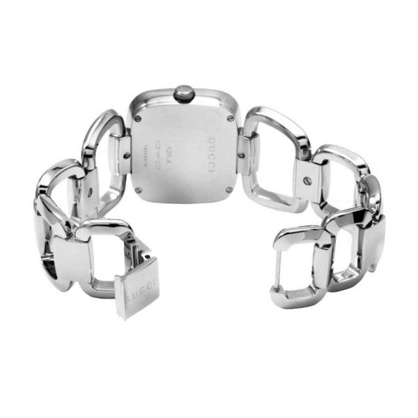 Gucci G Brown Square Brown Dial Silver Steel Strap Watch For Women - YA125402 Buy Now By Gucci