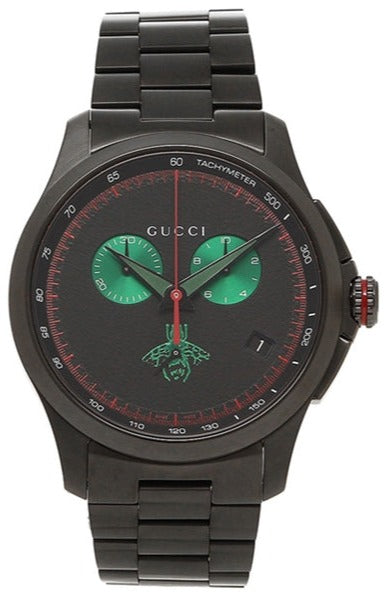 Shop Gucci G Timeless Quartz Black Dial Black Steel Strap Watch for Men - YA126270 in USA