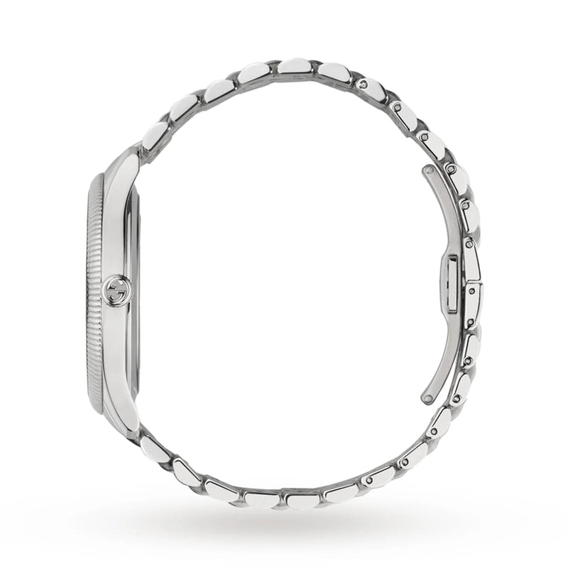 Shop Gucci G Timeless Automatic Silver Dial Silver Steel Strap Watch for Men - YA126354 in USA