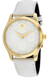 Gucci G Timeless Quartz White Dial White Leather Strap Watch For Women - YA1264033A Buy Now By Gucci
