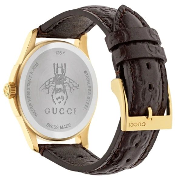 Shop Gucci G Timeless Quartz Brown Dial Brown Leather Strap Watch for Men - YA1264035 in USA