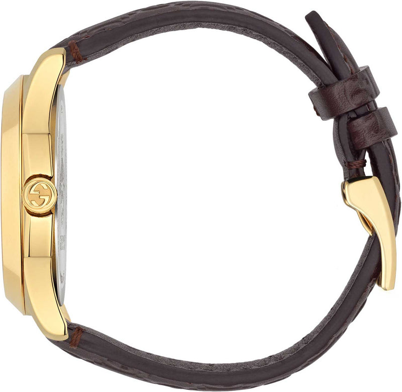 Shop Gucci G Timeless Quartz Brown Dial Brown Leather Strap Watch for Men - YA1264035 in USA