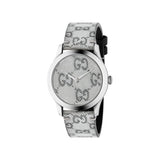 Shop Gucci G Timeless Quartz Grey Dial Grey Leather Strap Watch For Men - YA1264058 in USA