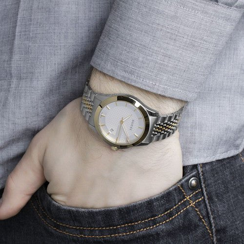 Gucci G Timeless Silver Dial Two Tone Steel Strap Watch For Men - YA126409 Buy Now By Gucci