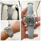 Shop Gucci G Timeless Quartz Mother of Pearl Dial Blue Leather Strap Watch For Women - YA1264124 in USA