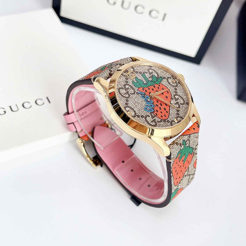 Gucci G Timeless Brown Dial Brown Leather Strap Watch For Women - YA1264133 Buy Now By Gucci