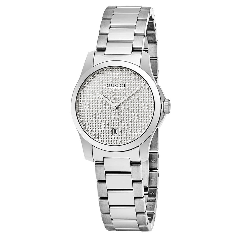 Gucci G Timeless Quartz Silver Dial Silver Steel Strap Watch For Women - YA126551 Buy Now By Gucci