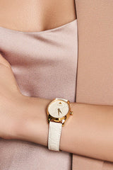Shop Gucci G Timeless Quartz White Dial White Leather Strap Watch For Women - YA126580A in USA