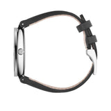 Gucci G Interlocking Black Dial Black Leather Strap Watch For Women - YA133301