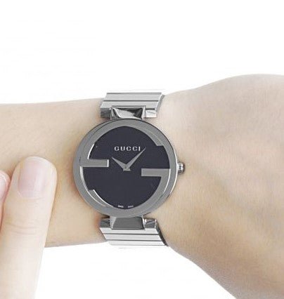 Gucci Interlocking G Quartz Black Dial Black Steel Strap Watch For Women - YA133502 Buy Now By Gucci