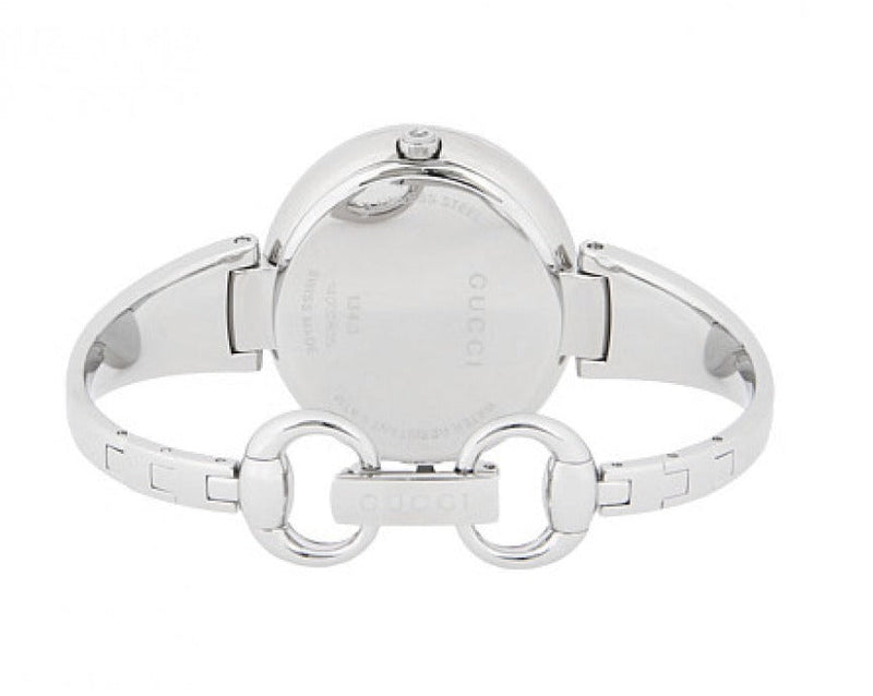 Shop Gucci Guccissima Diamonds Mother of Pearl Dial Silver Steel Strap Watch For Women - YA134303 in USA