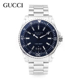 Shop Gucci Dive Analog Blue Dial Silver Steel Strap Watch For Men - YA136203 in USA