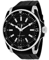 Shop Gucci Dive Analog Quartz Black Dial Black Rubber Strap Watch For Men - YA136204 in USA