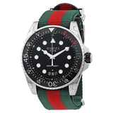 Shop Gucci Dive Black Dial Red & Green Nylon Strap Watch For Men - YA136209 in USA