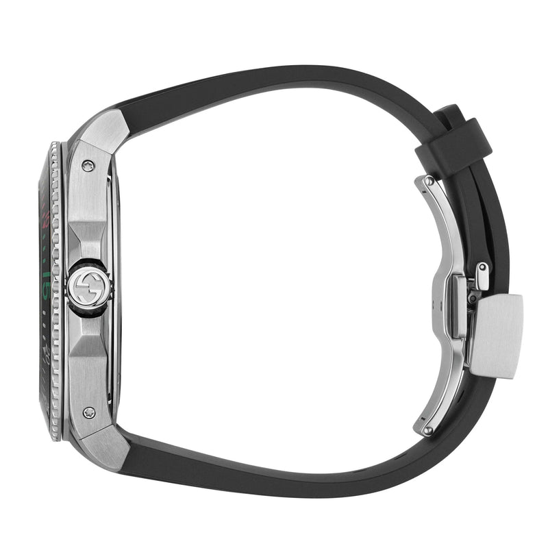 Shop Gucci Dive Quartz Kingsnake Black Dial Black Rubber Strap Watch For Men - YA136217 in USA