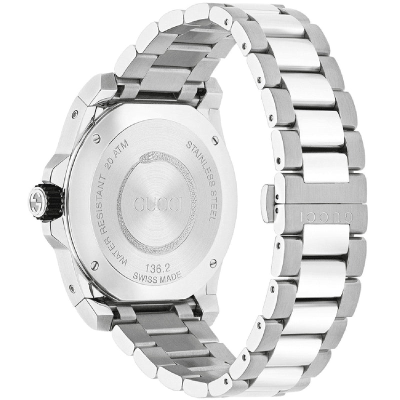Shop Gucci Dive Snake Black Dial Silver Steel Strap Watch For Men - YA136218 in USA