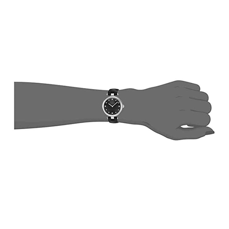 Shop Gucci Diamantissima Diamonds Black Dial Black Leather Strap Watch For Women - YA141403 in USA