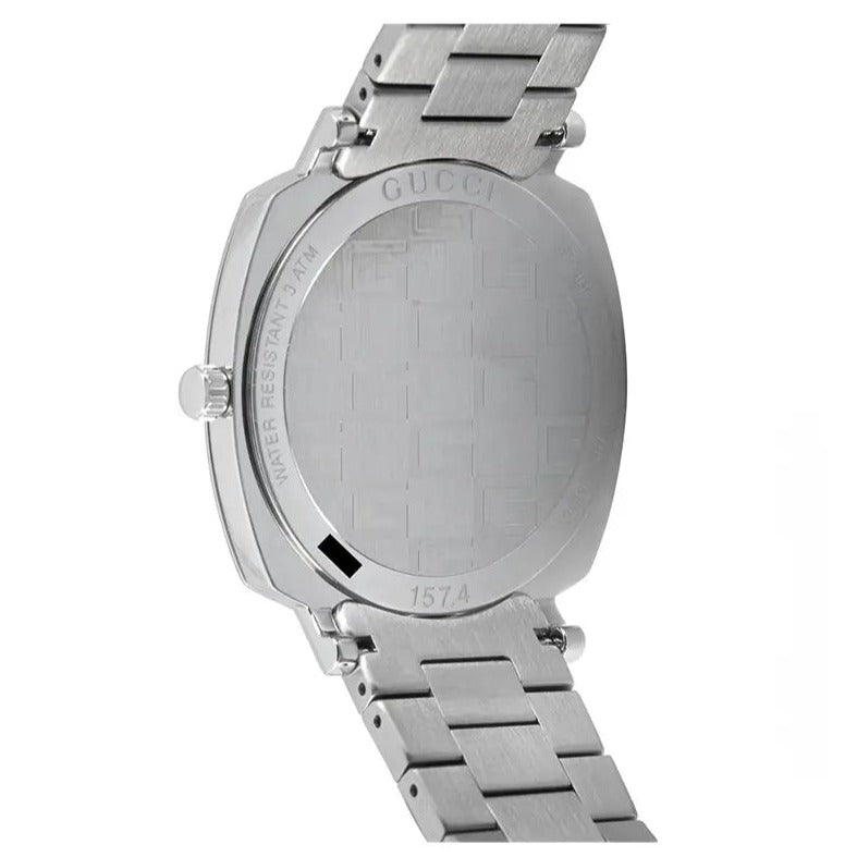 Shop Gucci Grip Quartz Silver Dial Silver Steel Strap Watch For Men - YA157501 in USA