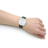 Gucci Grip Quartz Silver Dial Green Leather Strap Unisex Watch - YA157406 Buy Now By Gucci