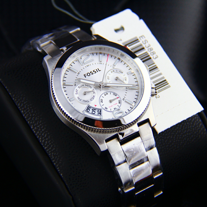 Fossil Boyfriend Multifunction Silver Dial Silver Steel Strap Watch for Women - ES3883 Buy Now By Fossil