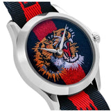 Gucci G Timless Le Marche Des Merveilles Blue & Red Dial Blue & Red Nylon Strap Unisex Watch - YA126495 Buy Now By Gucci