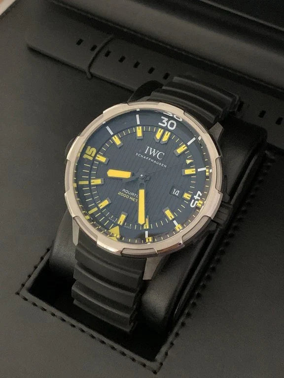 IWC Aquatimer Automatic 2000 Black Dial Black Rubber Strap Watch for Men - IW358001 Buy Now By IWC