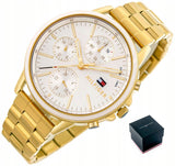Shop Tommy Hilfiger Carly White Dial Gold Steel Strap Watch for Women - 1781786 in USA