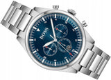 Hugo Boss Pioneer Chronograph Blue Dial Silver Steel Strap Watch for Men - 1513867