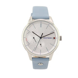Shop Tommy Hilfiger Brooke Silver Dial Blue Leather Strap Watch for Women - 1782023 in USA